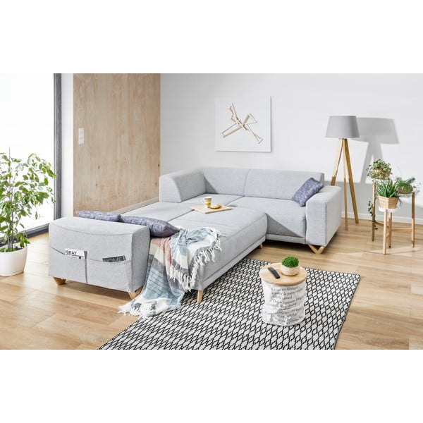 Jasnoszary rozkładany/ze schowkiem narożnik (prawostronny/w kształcie litery L) Classy Sophie – Miuform-image-4
