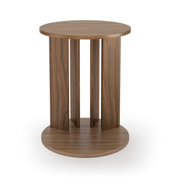 Okrągły stolik z blatem w dekorze drewna orzechowego ø 50 cm Nora – TemaHome-image-3