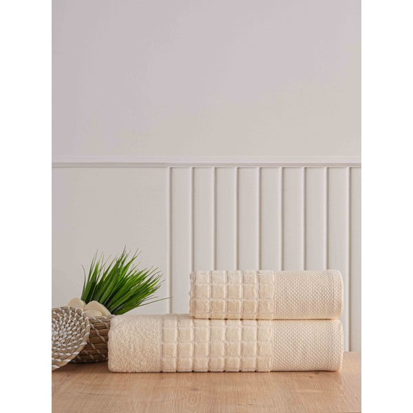 Białe bawełniane ręczniki frotte zestaw 2 szt. Square – Mila Home-image-1