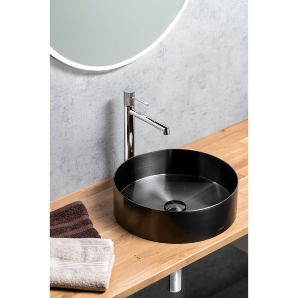 Bateria umywalkowa stojąca w kolorze srebra z połyskiem Solaris – Sapho-image-1