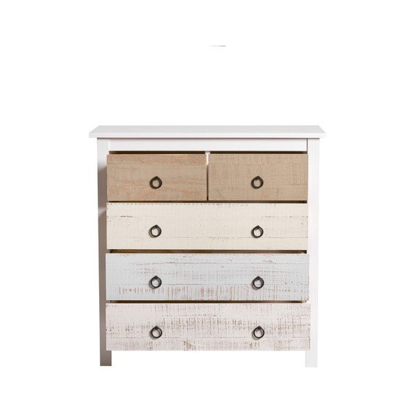 Komoda z litego drewna sosnowego z 5 szufladami Marckeric Flora-image-1