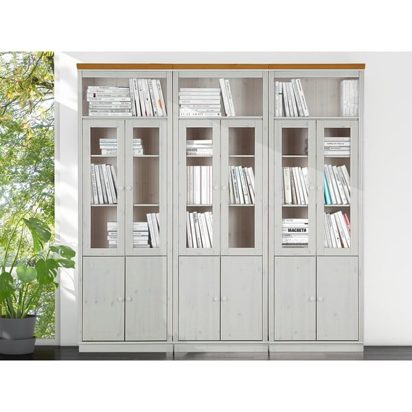 Biała witryna z litego drewna sosnowego 518x223 cm Anita – Støraa-image-1