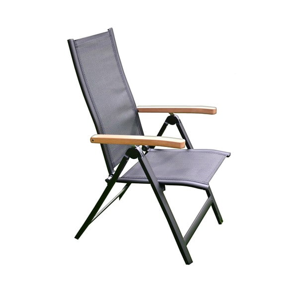 Szary metalowy fotel ogrodowy Angela – Rojaplast