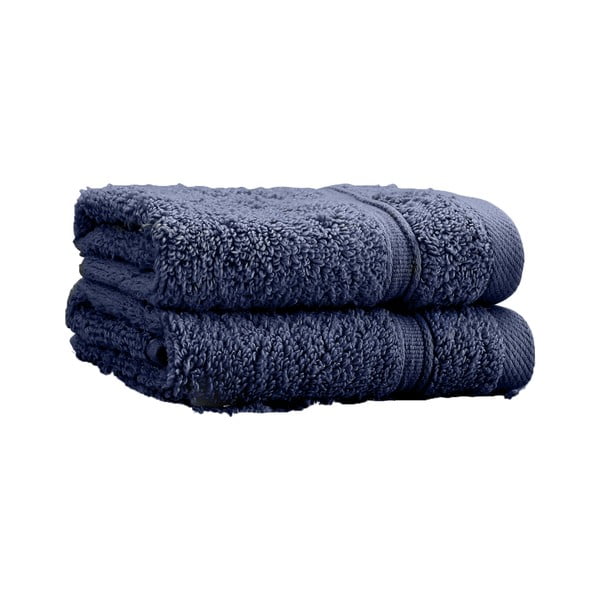 Ciemnoniebieskie bawełniane ręczniki frotte zestaw 2 szt. 30x30 cm Zero Twist – Catherine Lansfield