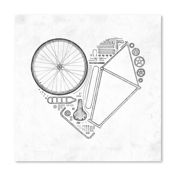 Plakat Love Bike, 30x30 cm