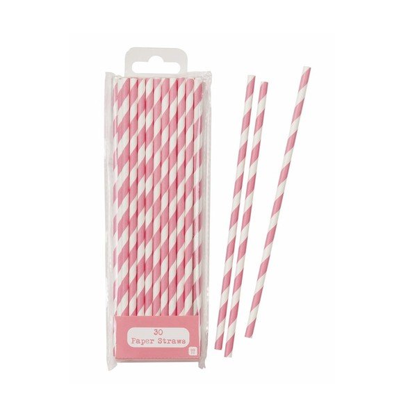 Komplet 30 słomek Pink