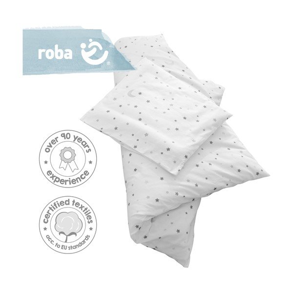 Biała bawełniana pościel dziecięca do łóżeczka 80x80 cm Sternenzauber – Roba-image-2