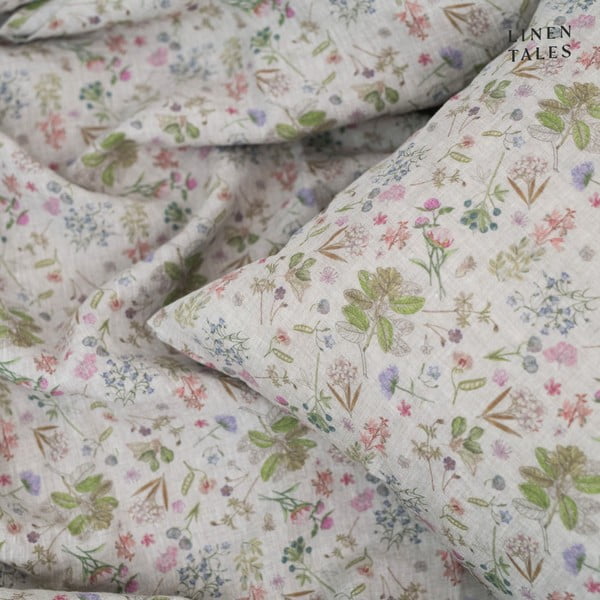 Lniana pościel jednoosobowa 140x200 cm Botany 2 – Linen Tales-image-1