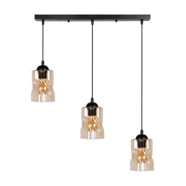 Czarna lampa wisząca ze szklanym kloszem 10x62 cm Felis – Candellux Lighting-image-3