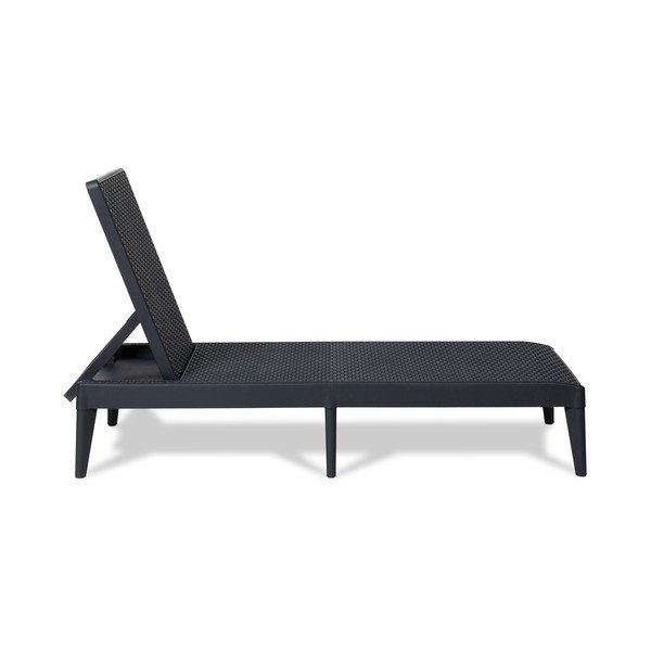 Czarny leżak ogrodowy ze sztucznego rattanu Numana – Toomax-image-2