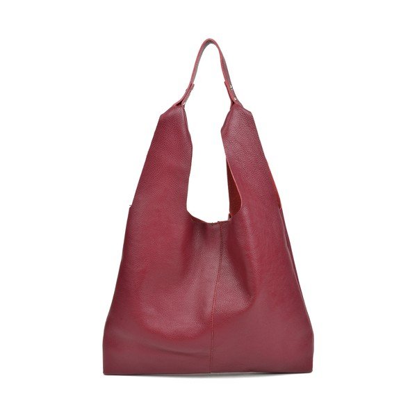 Bordowa torebka skórzana Sofia Cardoni Hobo-image-3