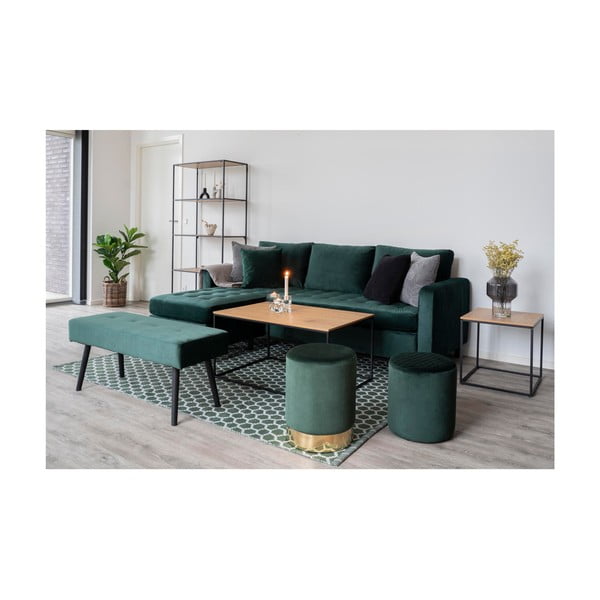 Stolik z czarną metalową konstrukcją i blatem w dekorze dębu House Nordic Vita, 90x60 cm-image-4