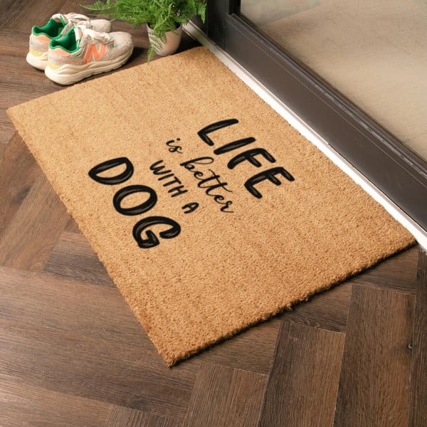 Wycieraczka z włókna kokosowego 40x60 cm Life Is Better With a Dog – Artsy Doormats-image-1