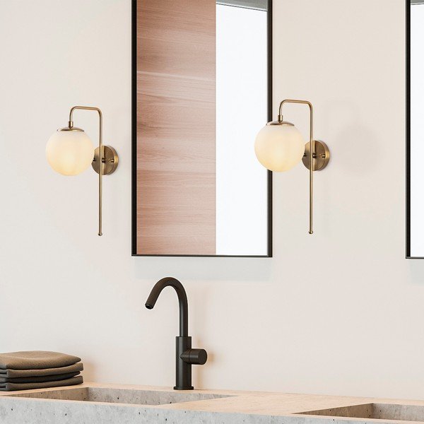 Biały/w kolorze mosiądzu kinkiet Viran – Opviq lights-image-2