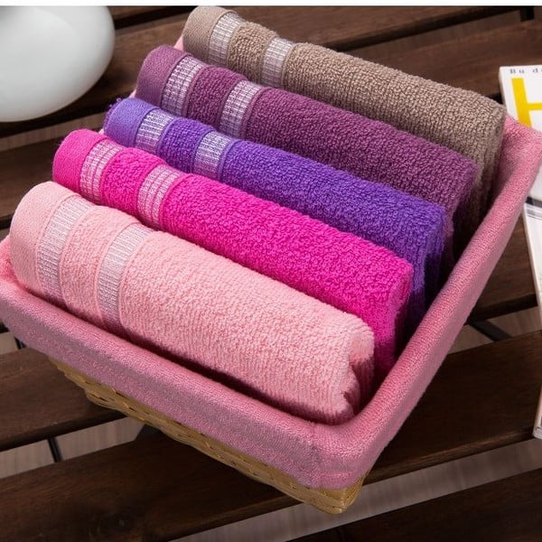 Zestaw 5 ręczników Pinkie Basket, 30x50 cm