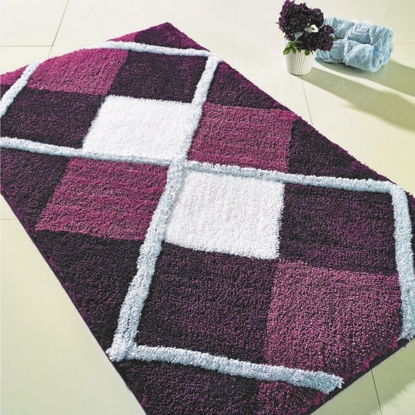 Fioletowy dywanik łazienkowy Confetti Bathmats Tuvana, 70x120 cm