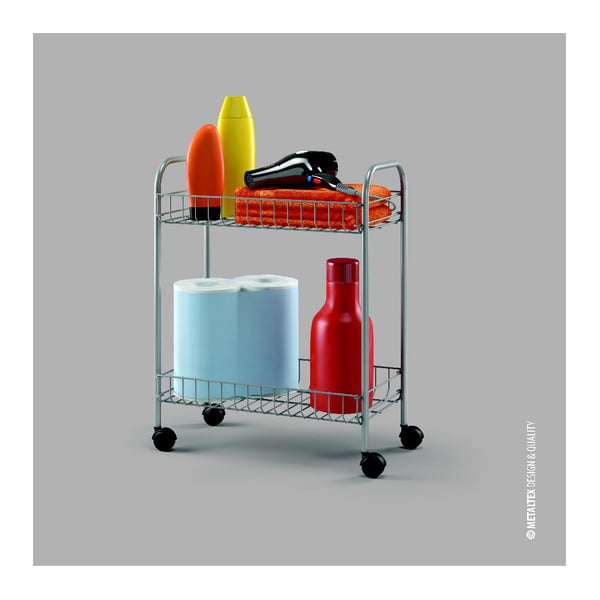 Regał 2-poziomowy na kółkach Metaltex Greg, dł. 41 cm-image-2