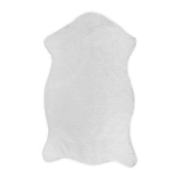 Biały dywan ze sztucznej skóry Dione, 100x75 cm
