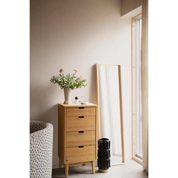 Komoda z litego drewna dębowego w naturalnym kolorze 45x92x38 cm Garrison – Rowico-image-4