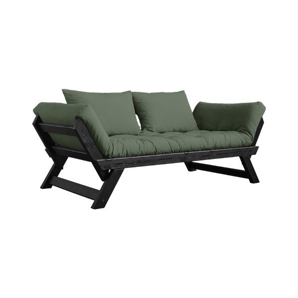 Sofa rozkładana z zielonym pokryciem Karup Design Bebop Black/Olive Green-image-3