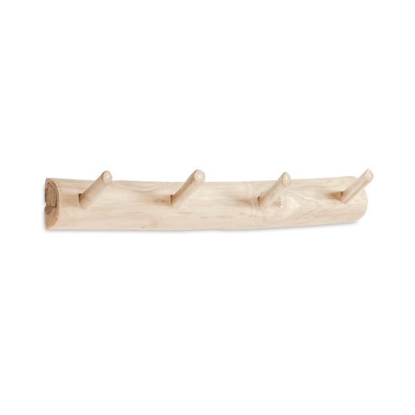 Wieszak ścienny z litego drewna tekowego w naturalnym kolorze 63 cm Gaillech – Kave Home