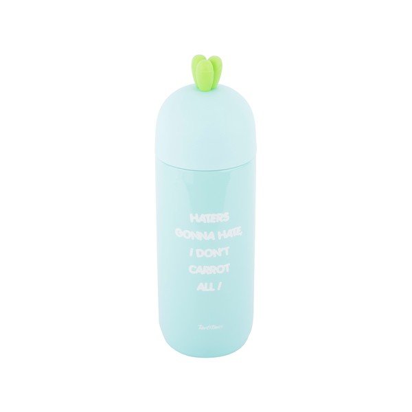 Jasnozielona nierdzewna butelka termiczna Tantitoni Cute Carrot, 280 ml