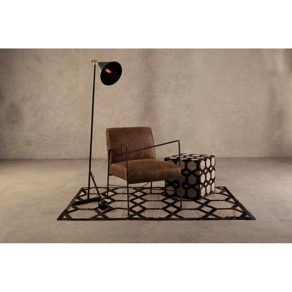Brązowy skórzany fotel Hoxton – Premier Housewares (zdjęcie 4)