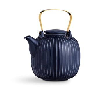 Ciemnoniebieski porcelanowy dzbanek do herbaty Kähler Design Hammershoi, 1,2 l