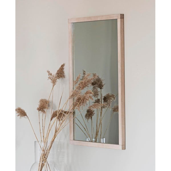 Lustro z drewnianą ramą ścienne 60x90 cm Lodur – Rowico-image-2