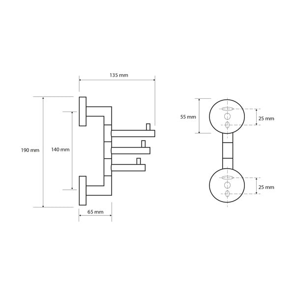 Wieszak ścienny na ręczniki z mosiądzu w kolorze srebra z połyskiem X-Round – Sapho-image-2