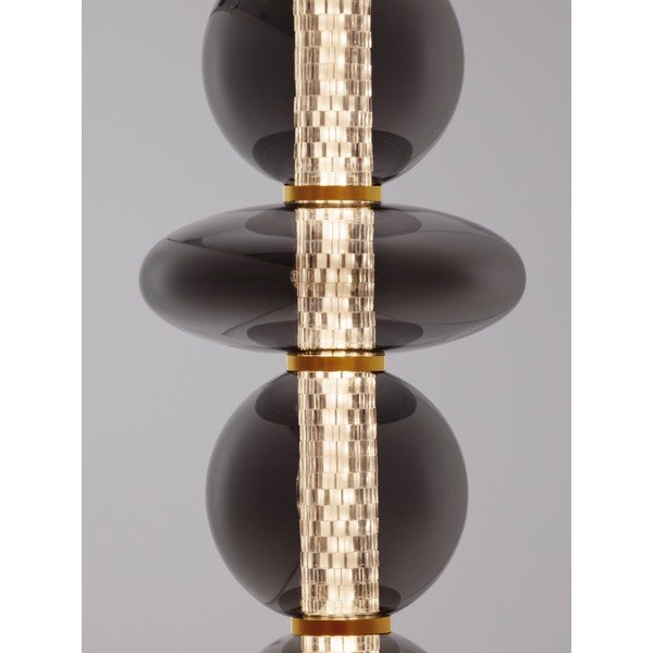 Szara metalowa lampa stojąca LED ze ściemniaczem ze szklanym kloszem (wysokość 140 cm) Navi – Nova Luce-image-2