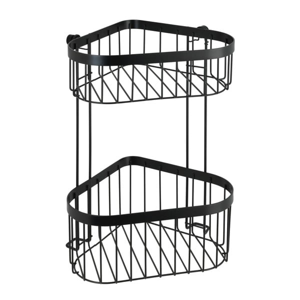 Czarny 2-poziomowy narożny koszyk ścienny Wenko Classic Plus-image-2