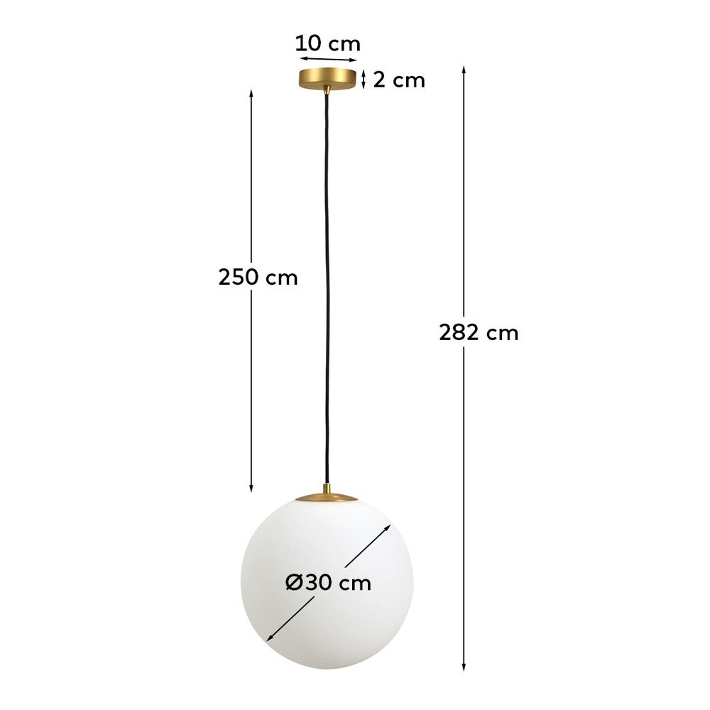 Biała/w kolorze złota metalowa lampa wisząca ze szklanym kloszem ø 30 cm Brisia – Kave Home (zdjęcie 4)