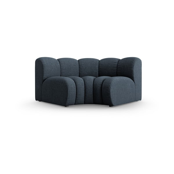 Niebieski moduł sofy z tkaniny szenilowej (strona zmienna) Lupine – Micadoni 