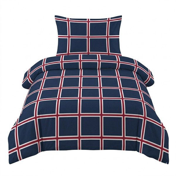 Ciemnoniebieska bawełniana pościel jednoosobowa 140x200 cm Frank – Cotton House