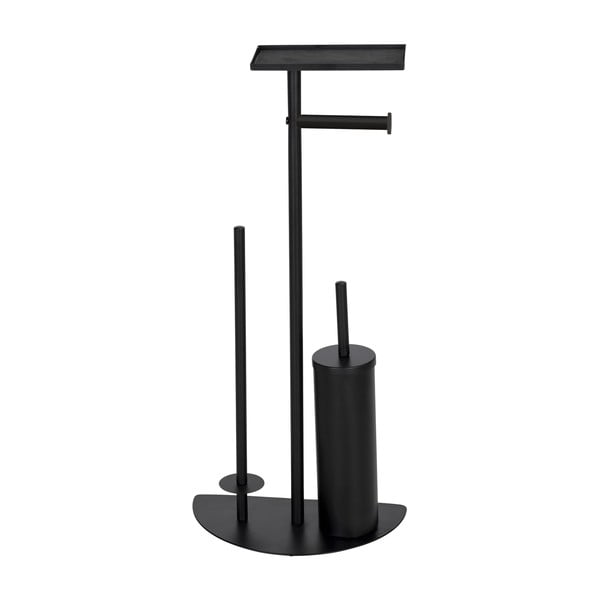 Czarny stalowy stojak na papier toaletowy ze szczotką Cosenza – Wenko-image-1
