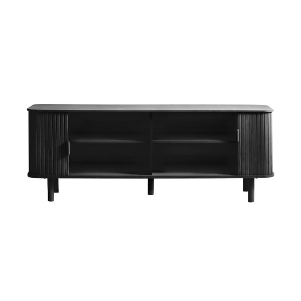 Czarna szafka pod TV w dekorze dębu 160x56 cm Cavo – Unique Furniture-image-2