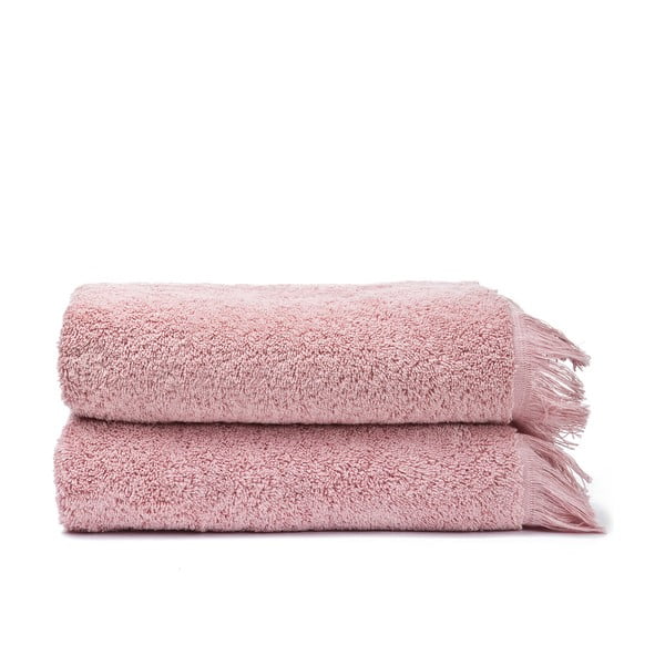 Komplet 2 różowych ręczników bawełnianych Casa Di Bassi Face, 50x90 cm