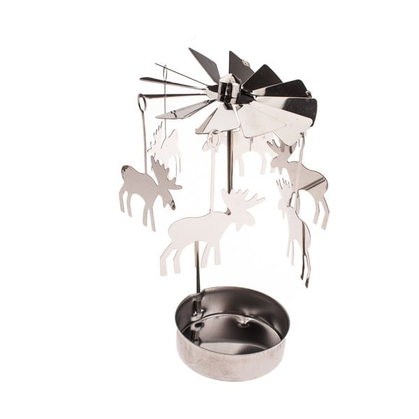 Metalowy świecznik anielskie dzwonki z reniferami Dakls