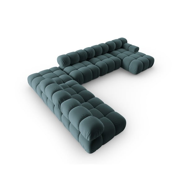 Morska aksamitna sofa 379 cm Bellis – Micadoni Home-image-4