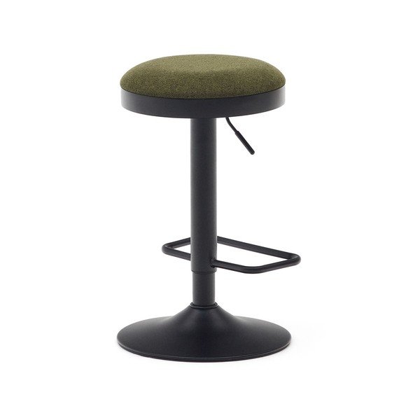 Ciemnozielone tapicerowane hokery zestaw z regulowaną wysokością 2 szt. (wysokość siedziska 53,5 cm) Zaib – Kave Home-image-4