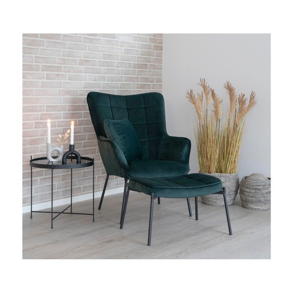 Zielony aksamitny fotel Glasgow – Bonami Essentials-image-1