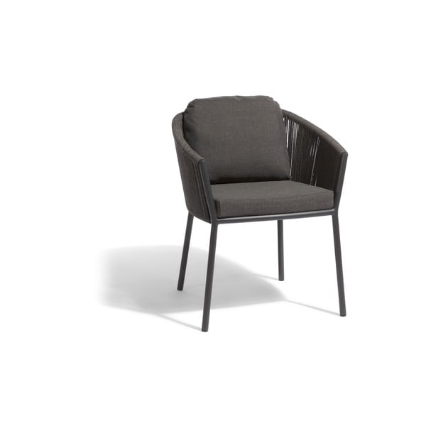 Czarne metalowe krzesło ogrodowe Omer – Diphano