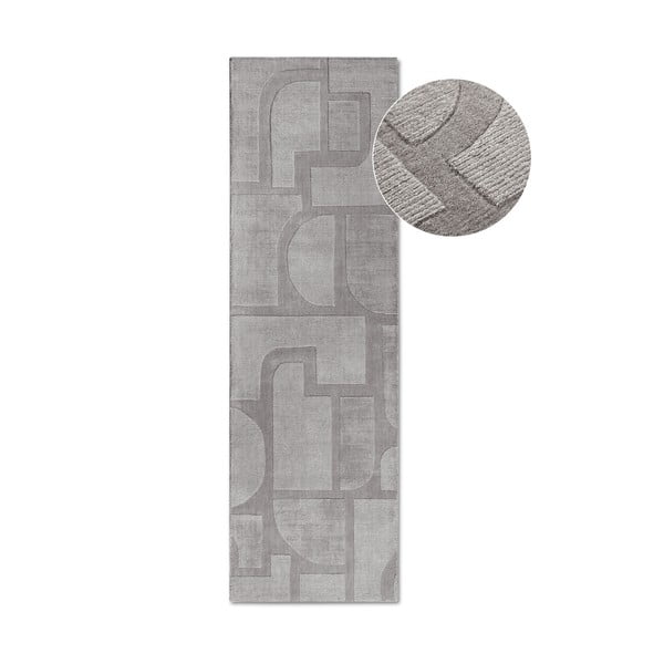 Szary wełniany chodnik tkany ręcznie 80x250 cm Alexis – Villeroy&Boch