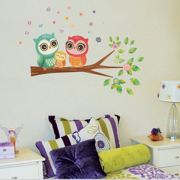 Naklejka ścienna Lovely Owl Family