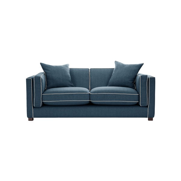 Niebieska sofa 2-osobowa z kremowym wykończeniem Rodier Organdi