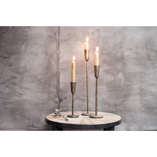 Metalowy świecznik w kolorze złota Nkuku Mbata, wys. 20 cm-image-1