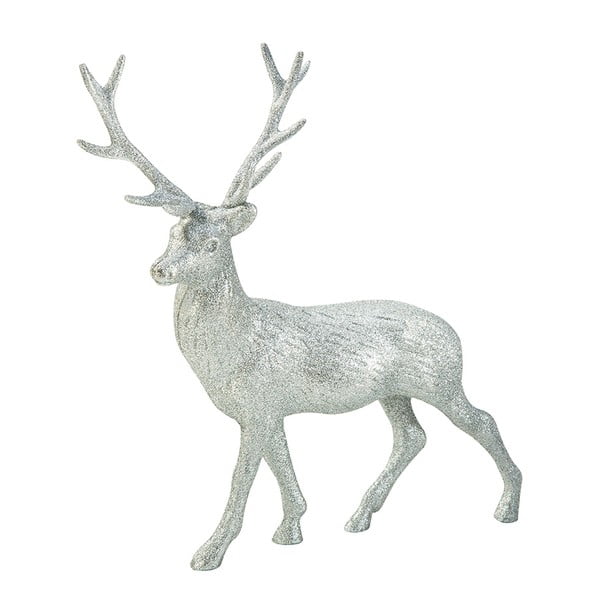 Dekoracja Glitter Reindeer Silver