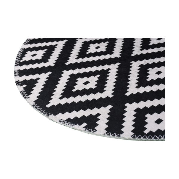 Czarno-biały okrągły dywan odpowiedni do prania ø 120 cm – Vitaus-image-2