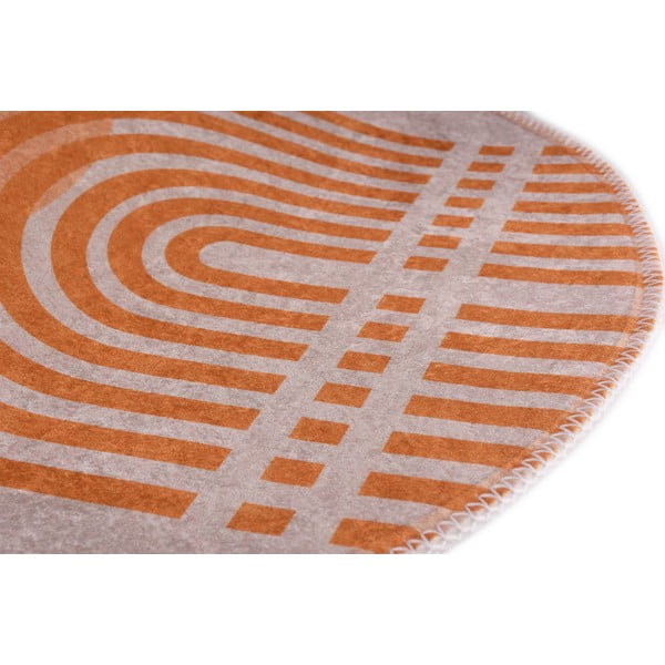 Pomarańczowy/szary okrągły dywan odpowiedni do prania ø 160 cm Arch – Vitaus-image-2